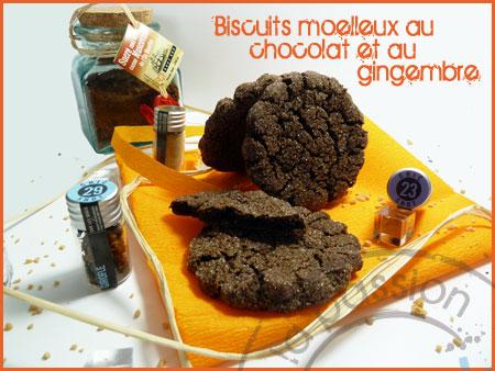 Biscuits moelleux au chocolat et au gingembre