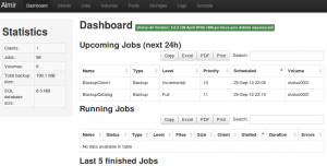 almir dashboard 300x152 Almir   Interface web dadministration de Bacula