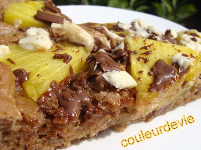 Pizza briochée au chocolat et à l’ananas