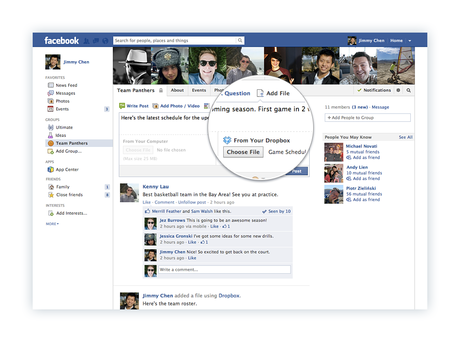 dropbox facebook Dropbox s’intègre aux groupes Facebook