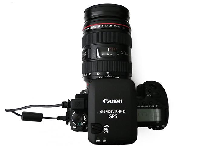 Le GPS Canon GP-E2 sur un 7D