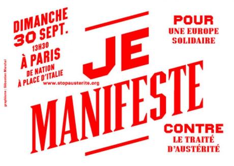 30 septembre Manifestaion – Pour une Europe solidaire, non au pacte budgétaire !