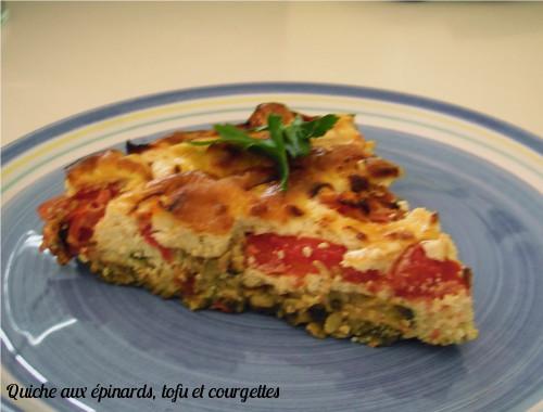 Quiche épinards, tofu et courgettes