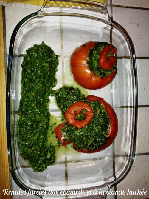 tomates farcies aux épinards et viande hachée