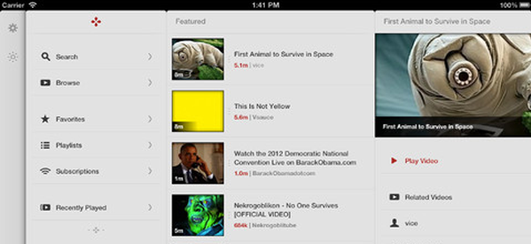 Jasmine, une alternative à l’application YouTube compatible iPad