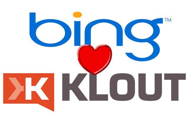bing loves klout