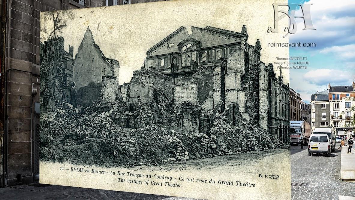 Rue Tronçon du-Coudray et l'ancienne caserne de pompiers du parvis. 1914-2012