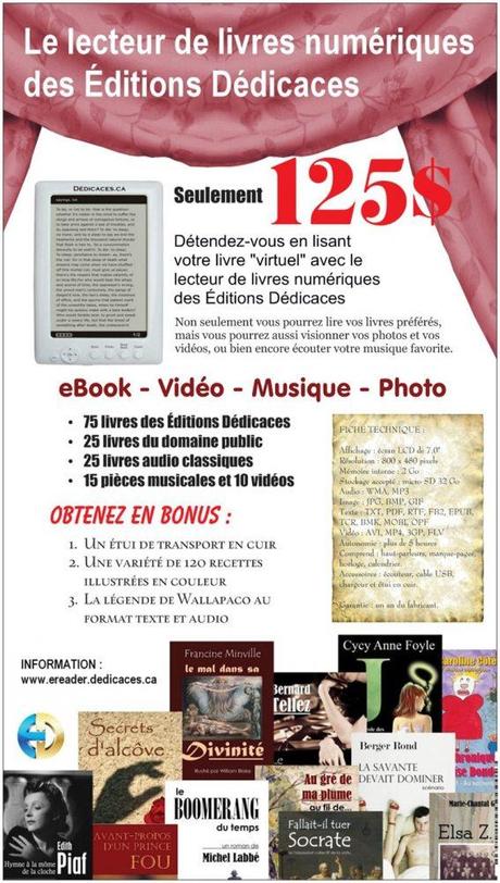 La liseuse de livres numériques multimédia des Éditions Dédicaces sera présentée au prochain Salon du livre de Montréal