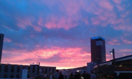 Couché de soleil plaça de Espanya, Barcelona...