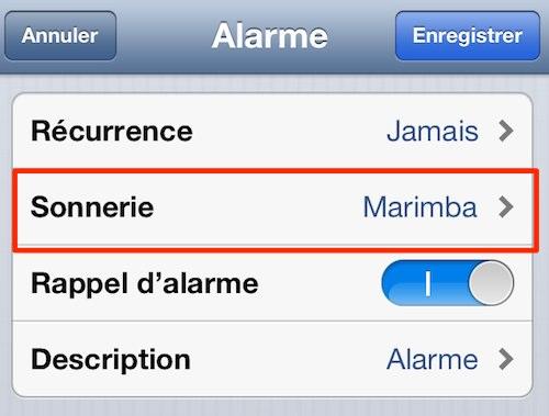 iphone ios6 horloge 1 iPhone   iPad iOS 6 : utilisez une chanson comme alarme réveil sur l’application Horloge