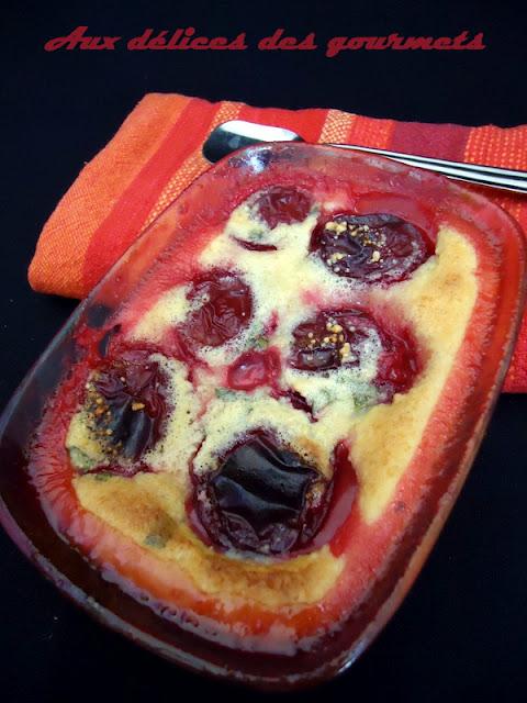 CLAFOUTIS AUX PRUNES, MENTHE ET CITRONNELLE