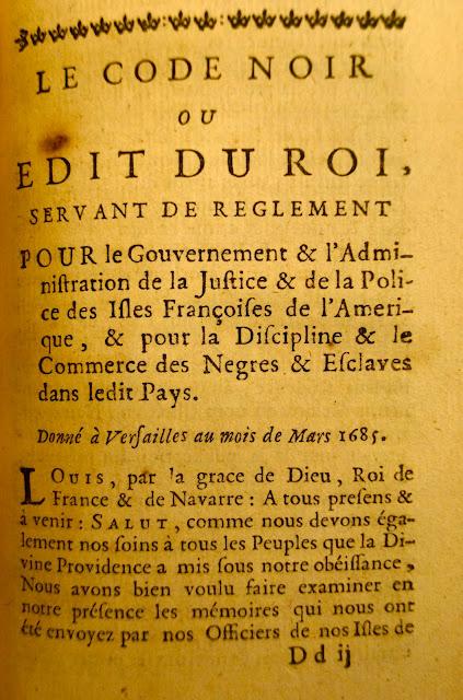 Le Code Noir (1685)
