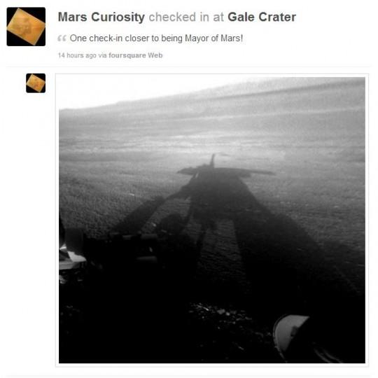 Curiosity : un Check-in Foursquare sur Mars