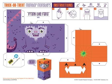 Trick-or-Treat Monsters papertoys (x 3)