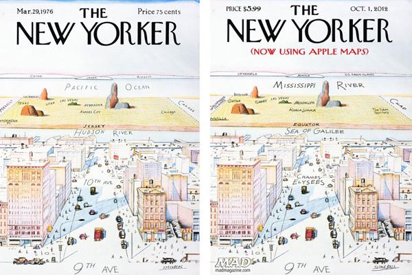 La couverture du « New Yorker » tacle l’Apple Maps