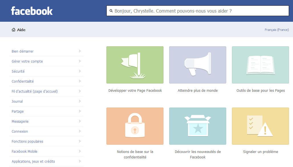 Facebook centre aide