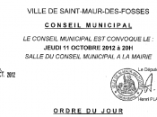 Conseil Municipal octobre 2012