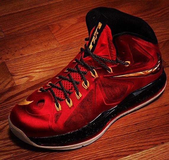 Nike LeBron X Red Gold Black