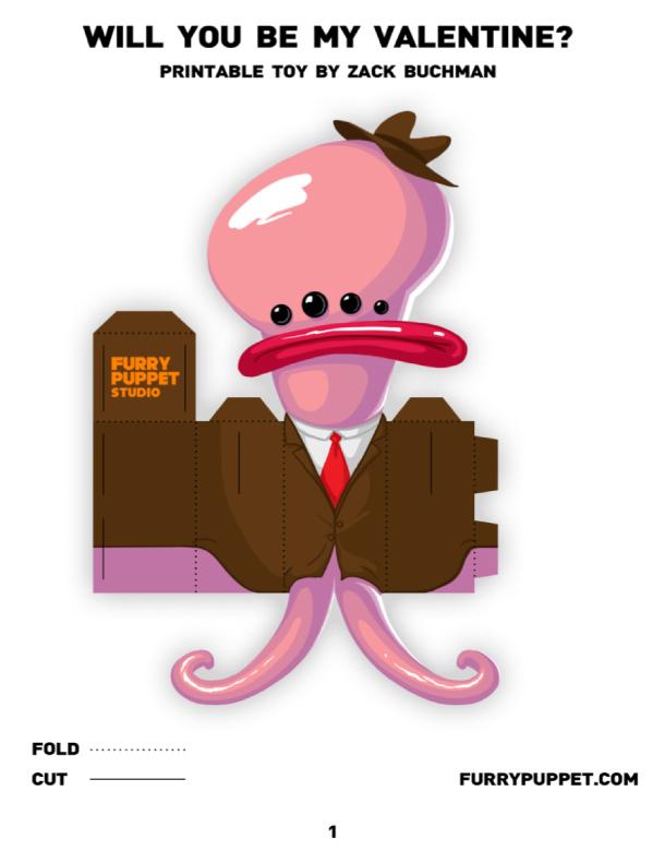 Free Valentine’s papertoy