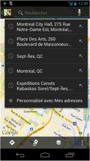 google android 1 Google Maps synchronise vos requêtes entre votre desktop et Android