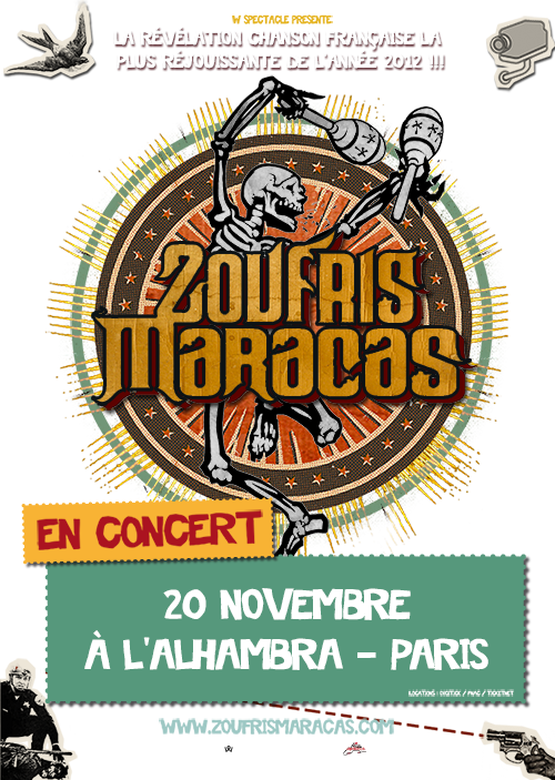 Ne ratez pas le concert des Zoufris Maracas le 20 novembre à l’Alhambra