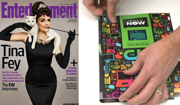 Un vrai smartphone inséré dans une page de magazine