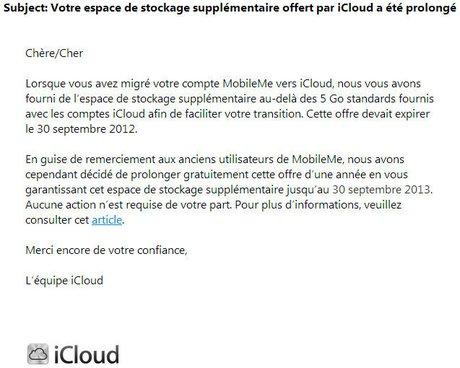 extension stockage iCloud