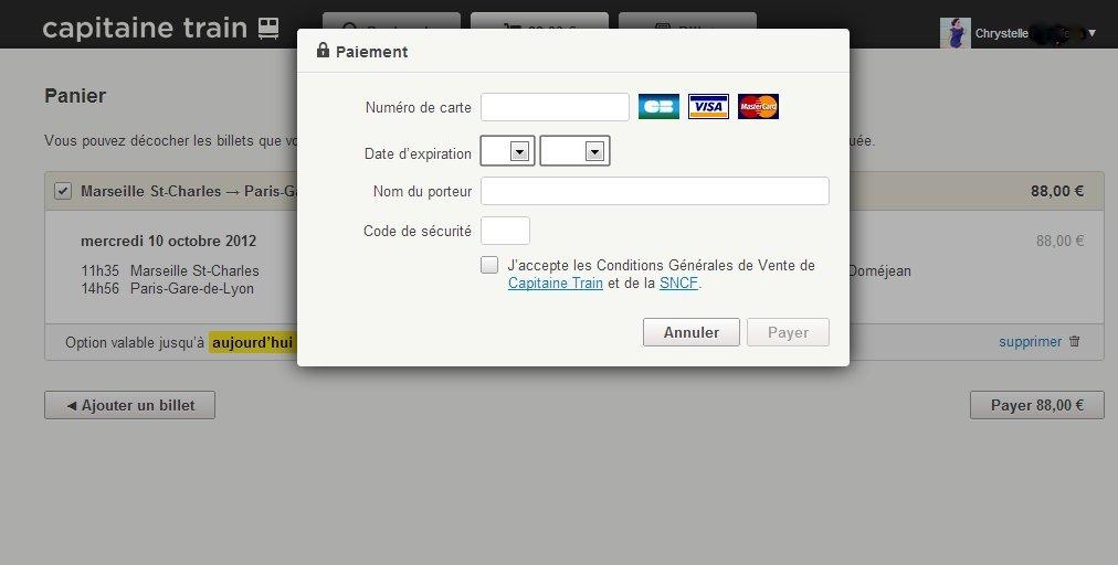 Capintaine Train paiement