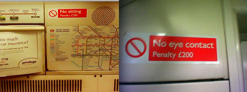 Goodas... Stickers marrants dans le metro de Londres