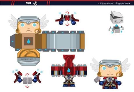 Mini papercraft Thor by Gus Santome