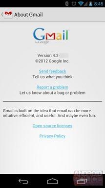 Gmail 4.2 sur Android : pinch to zoom et gestes