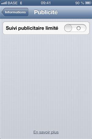 iOS 6 :  Désactivez la collecte de données anonymes
