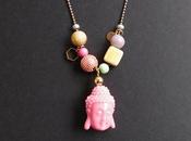 Collier "India" couleur rose litchi