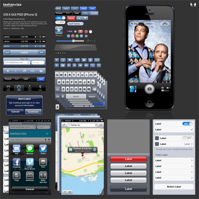 iOS 6 GUI PSD pour iPhone 5 disponible...