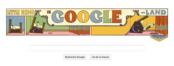 Superbe Google Doodle pour les 107 ans de Little Nemo