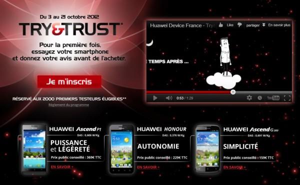Huawei vous propose de tester votre smartphone avant de l’acheter
