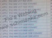 iPad Mini capture d'écran montre prix allant euros selon modèles