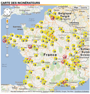 Carte de France des incinérateurs