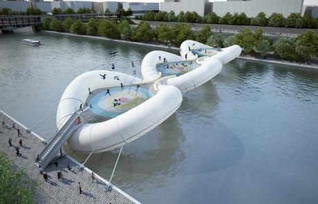 Pont-trampoline pour traverser la Seine