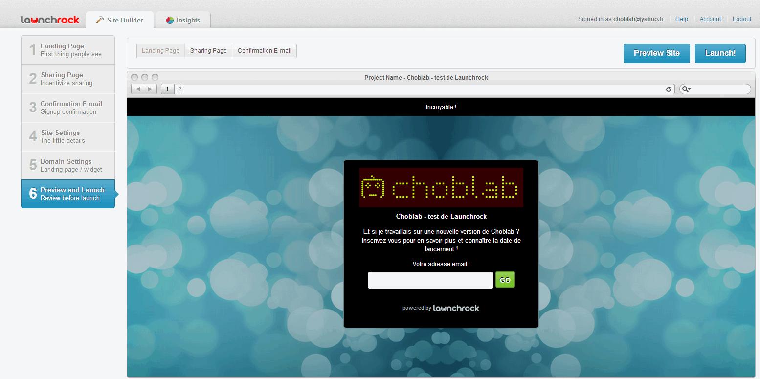 LaunchRock, une web app gratuite pour vos pré-lancements de sites