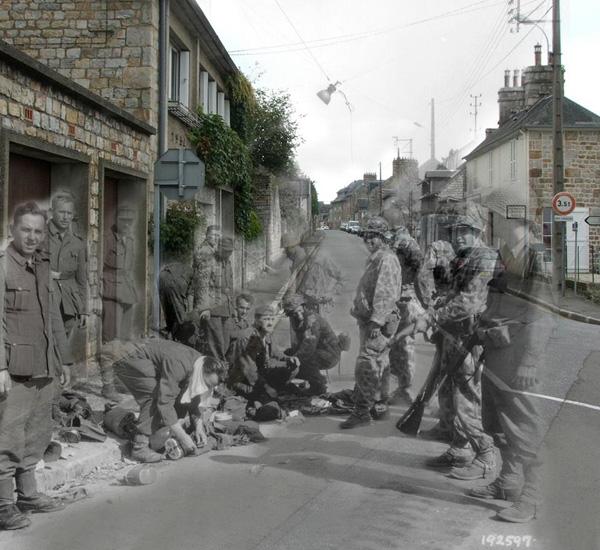 Les photos d’archives de la libération se superposent avec le présent