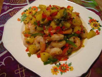 Crevettes à la mangue façon tandoori