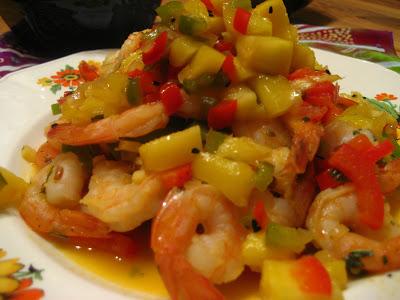 Crevettes à la mangue façon tandoori