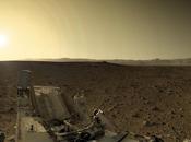 Coucher Soleil au-dessus cratère Gale photographié Curiosity