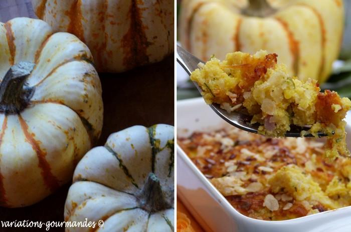Patidou en gratin, pistaches et parmesan