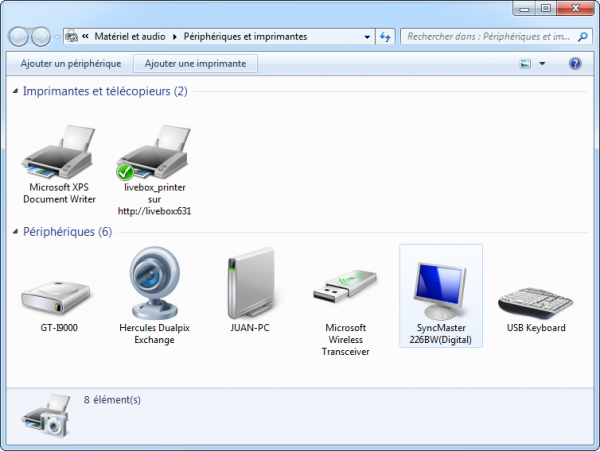 Partager une imprimante USB avec la Livebox 2 et configurer votre PC sous Windows 7