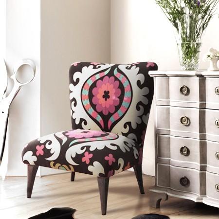 Fauteuil baroque rose