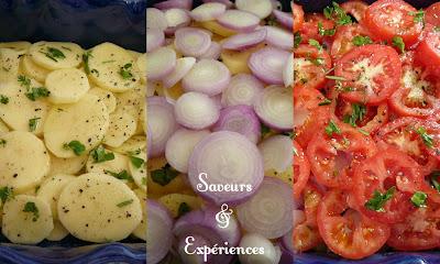 Gratin de Pommes de Terre, Tomates & Oignons