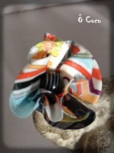 Ô Coco : Bague tissu japonais coloré