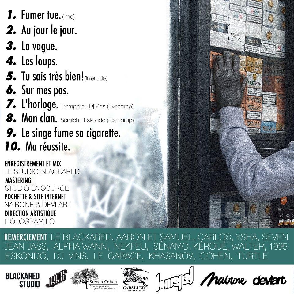 Tracklist Le singe fume sa cigarette